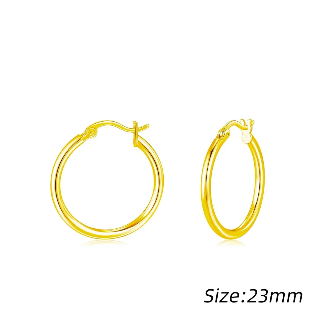 Vitguldpläterade French Hoop-örhängen