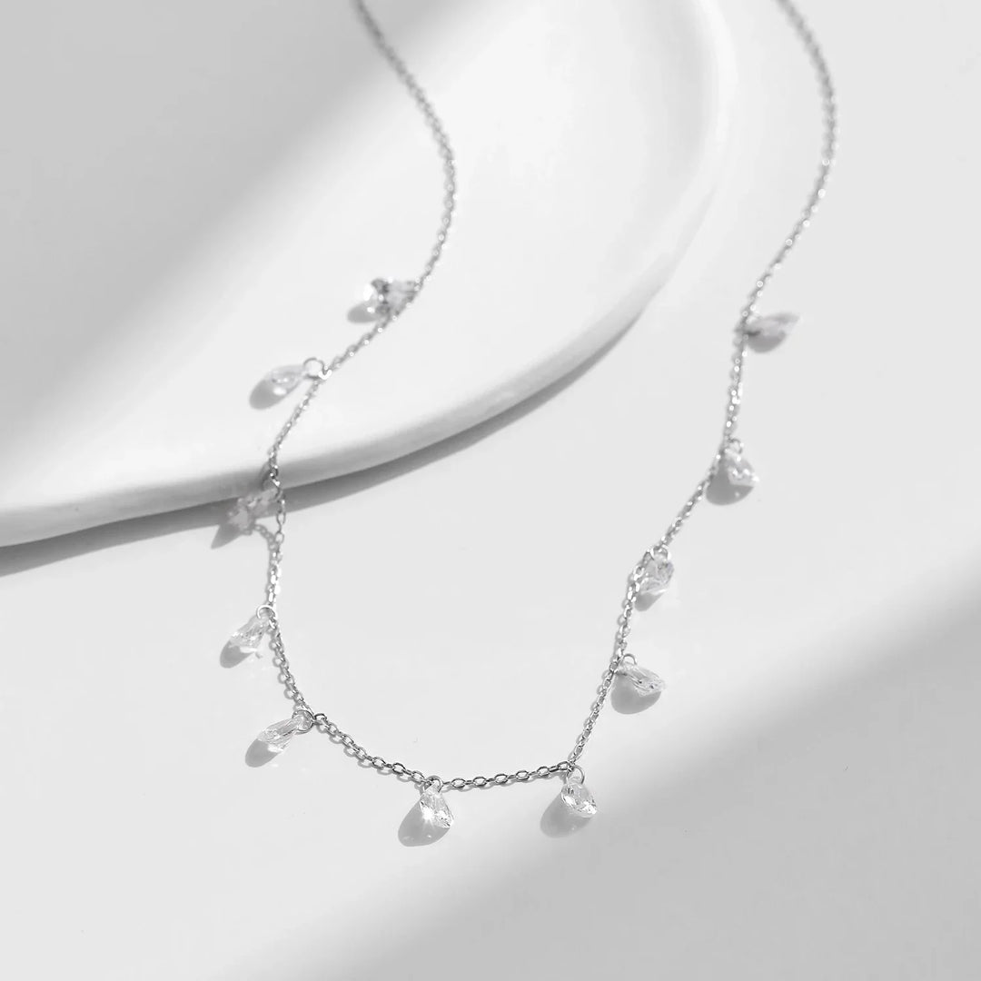 Sparkling Zircon Stapelbart nyckelbenshalsband med choker