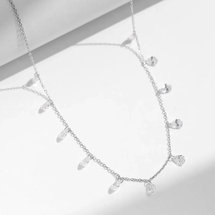 Sparkling Zircon Stapelbart nyckelbenshalsband med choker
