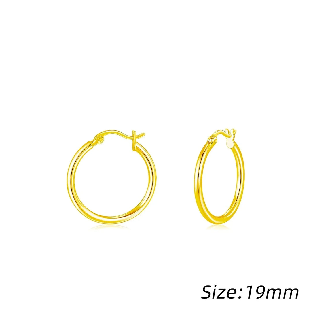 Vitguldpläterade French Hoop-örhängen