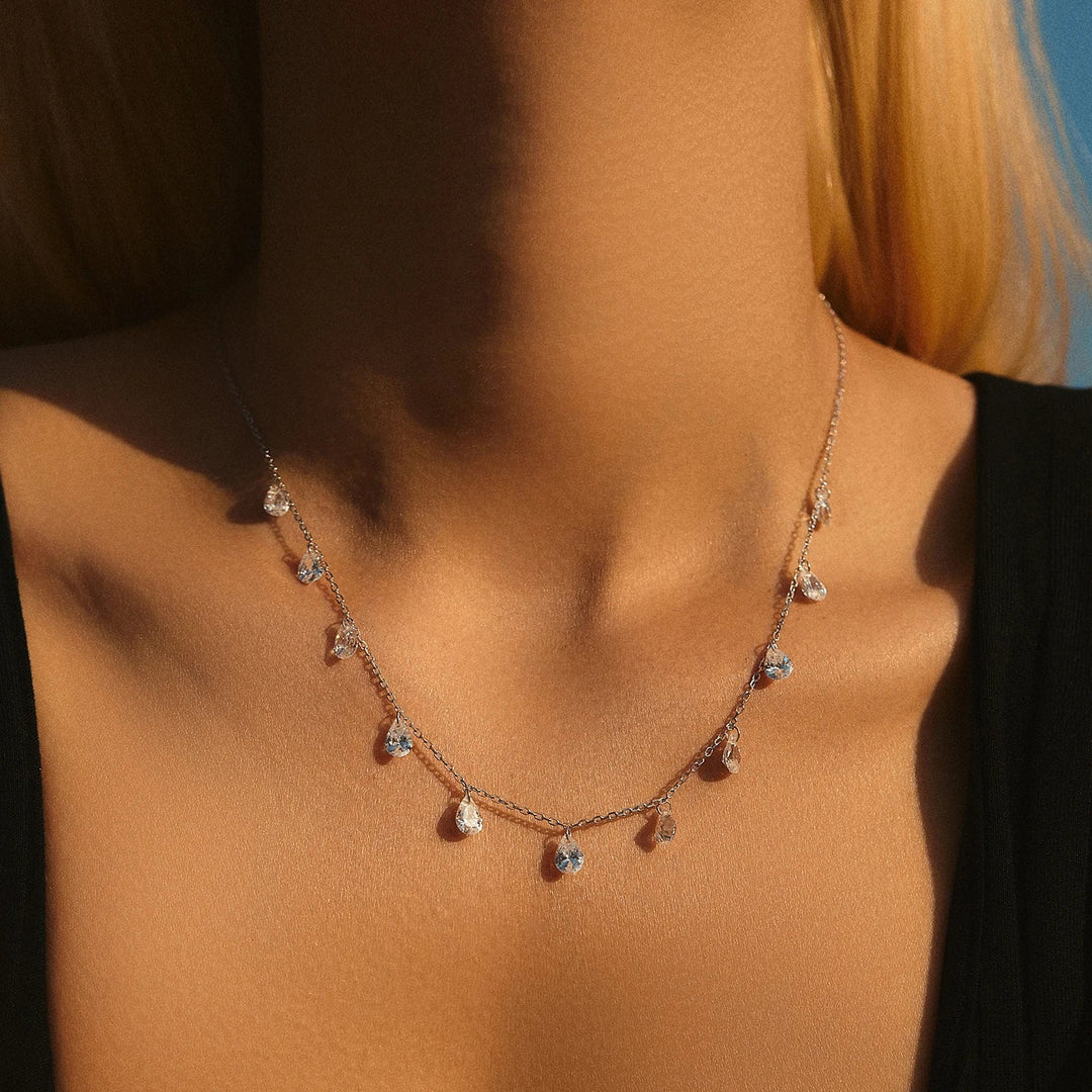 Sparkling Zircon Stapelbart nyckelbenshalsband med choker