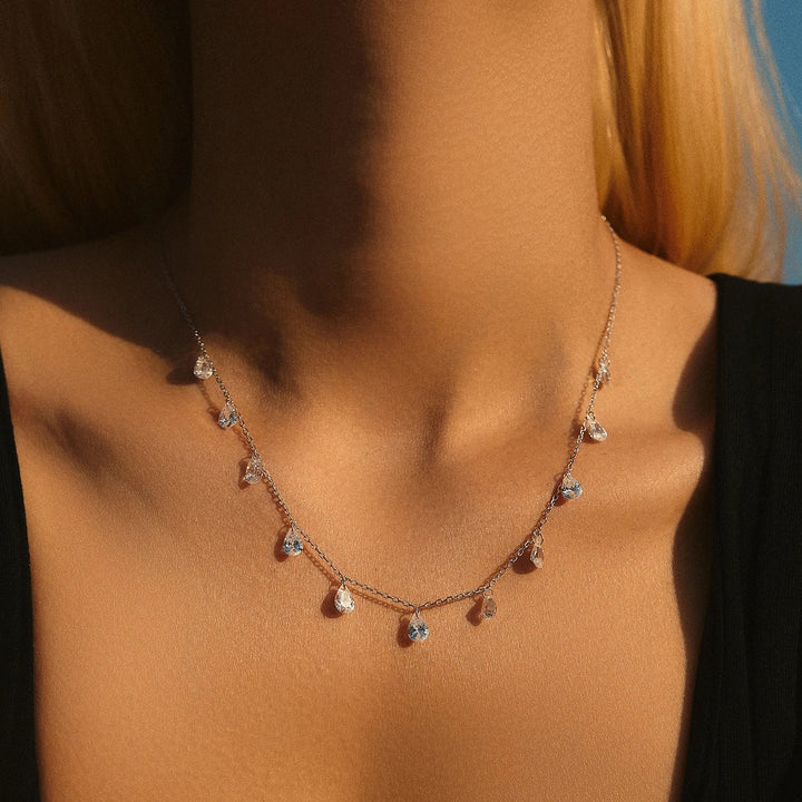 Sparkling Zircon Stapelbart nyckelbenshalsband med choker