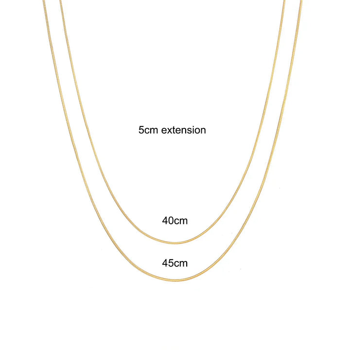 18K guldpläterat halsband med fiskbensmönstrad ormkedja: Snygg och sexig elegans