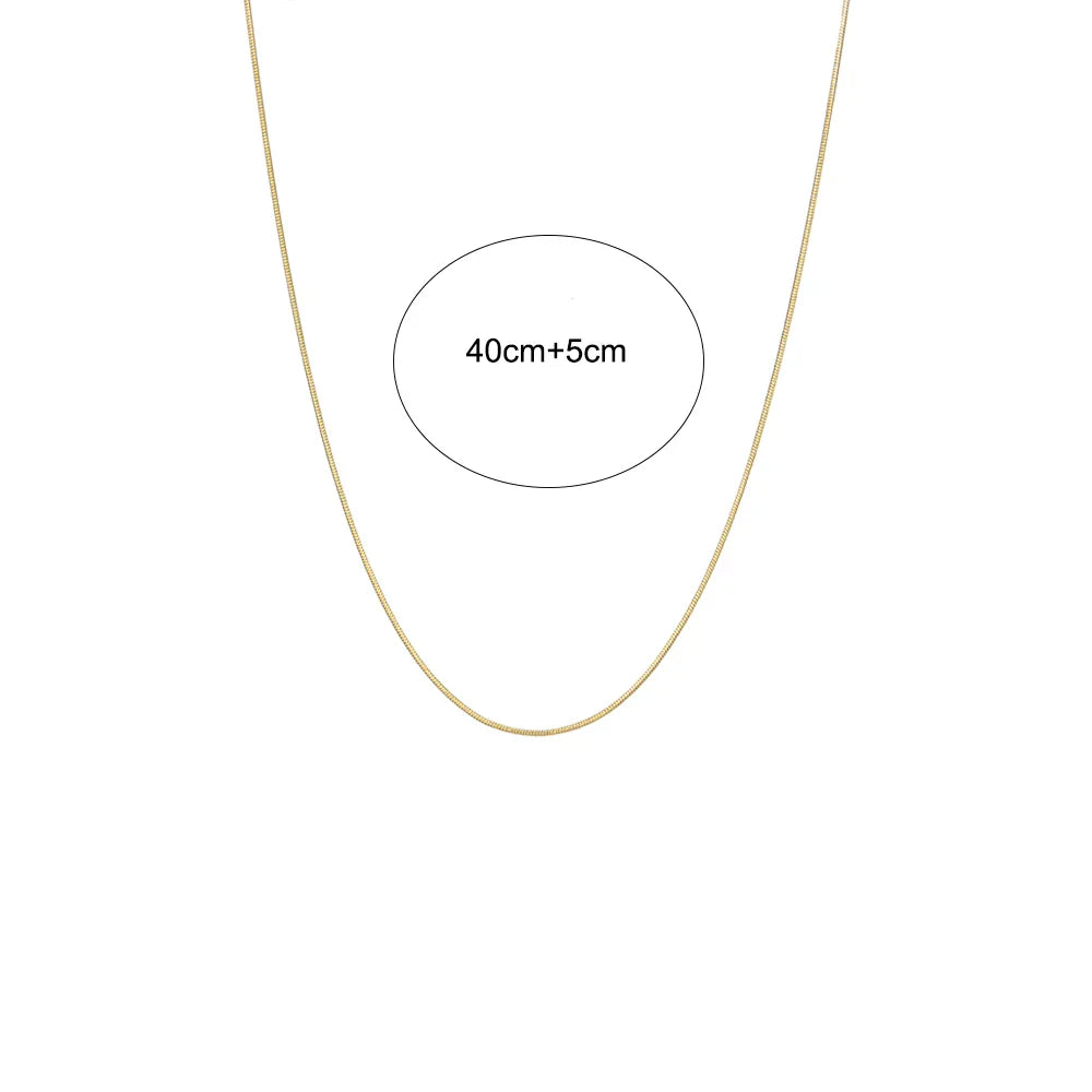 18K guldpläterat halsband med fiskbensmönstrad ormkedja: Snygg och sexig elegans
