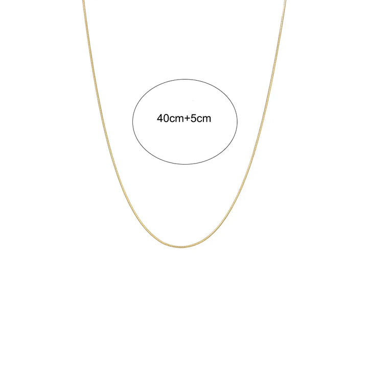 18K guldpläterat halsband med fiskbensmönstrad ormkedja: Snygg och sexig elegans