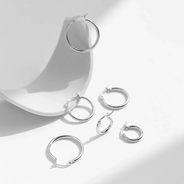 Vitguldpläterade French Hoop-örhängen